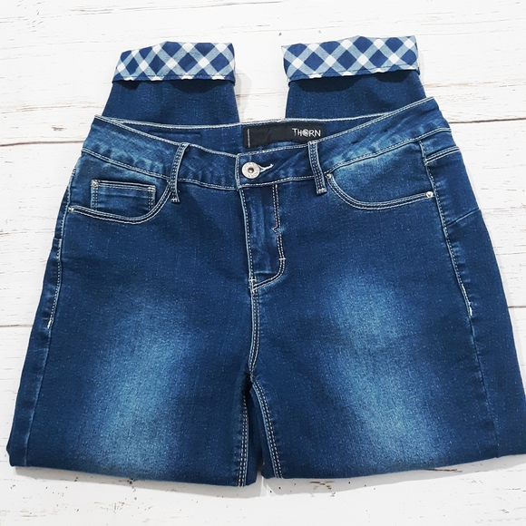 Thorn Universal Jeans with Plaid Cuffs - Picture 4 of 10